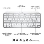 Logitech MX Keys Mini, teclado compacto con diseño ergonómico y teclas retroiluminadas, SKU 920-010491