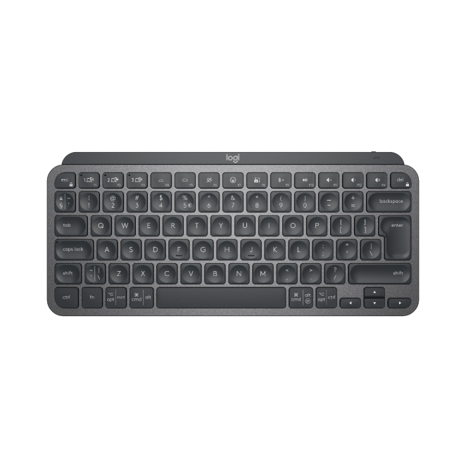 Teclado Compacto Logitech MX Keys Mini con Iluminación Inteligente Imagen del teclado compacto Logitech MX Keys Mini con iluminación inteligente y distribución ergonómica. SKU 920-010498