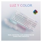 Teclado Logitech G 920-010685 para juegos, inalámbrico, RF y Bluetooth, diseño QWERTY en español, color blanco