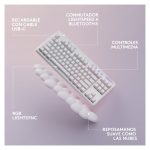 Teclado Logitech G 920-010685 para juegos, inalámbrico, RF y Bluetooth, diseño QWERTY en español, color blanco