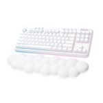 Teclado Logitech G 920-010685 para juegos, inalámbrico, RF y Bluetooth, diseño QWERTY en español, color blanco