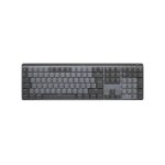 Imagen del teclado inalámbrico Logitech Master, modelo 920-010758, con conexión Bluetooth y USB RF, diseño QWERTY Internacional de EE.UU. en color grafito.