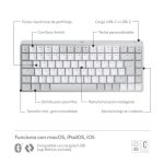 Logitech Master 920-010799 teclado inalámbrico para oficina con conexión RF y Bluetooth, distribución QWERTY internacional de EE.UU., color gris