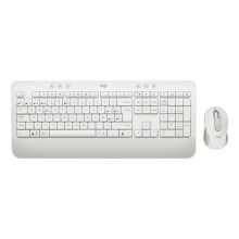 Teclado Logitech 920-011019 para oficina con ratón incluido, conexión Bluetooth, QWERTY en español y color blanco