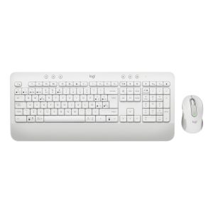 Teclado Logitech 920-011019 para oficina con ratón incluido, conexión Bluetooth, QWERTY en español y color blanco