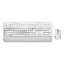 Imagen del Logitech Signature MK650, un teclado de oficina con ratón incluido, conexión Bluetooth, diseño QWERTY en italiano y color blanco, SKU 920-011024.