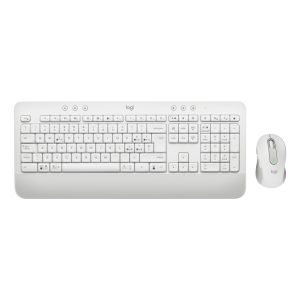 Imagen del Logitech Signature MK650, un teclado de oficina con ratón incluido, conexión Bluetooth, diseño QWERTY en italiano y color blanco, SKU 920-011024.