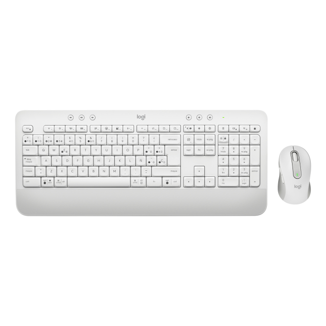 Logitech teclado Bluetooth para oficina con ratón incluido Teclado Logitech 920-011026 con ratón incluido, Bluetooth, QWERTY en Español, color blanco