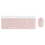 Teclado inalámbrico Logitech QWERTY Internacional de EE.UU. en color rosa con ratón incluido, modelo 920-011322
