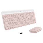 Teclado inalámbrico Logitech QWERTY Internacional de EE.UU. en color rosa con ratón incluido, modelo 920-011322
