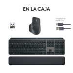 Imagen del teclado inalámbrico Logitech 920-011610 con ratón incluido, diseño QWERTY en español, ideal para oficina, con conexión Bluetooth y color grafito.