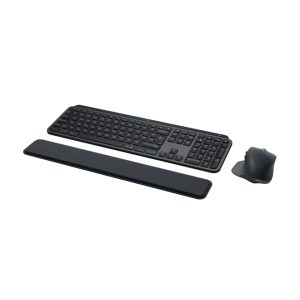 Teclado Logitech 920-011614 con ratón incluido, conexión inalámbrica RF y Bluetooth, diseño QWERTY internacional de EE.UU., color grafito.