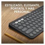 Teclado Logitech Pebble Keys 2 K380s en color gris claro, conexión Bluetooth, diseño compacto y teclas silenciosas. SKU: 920-011827