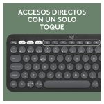 Teclado Logitech Pebble Keys 2 K380s en color gris claro, conexión Bluetooth, diseño compacto y teclas silenciosas. SKU: 920-011827