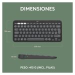 Teclado Logitech Pebble Keys 2 K380s en color gris claro, conexión Bluetooth, diseño compacto y teclas silenciosas. SKU: 920-011827