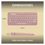 Vista del teclado Logitech Pebble Keys 2 K380s, compacto y portátil, SKU 920-011829