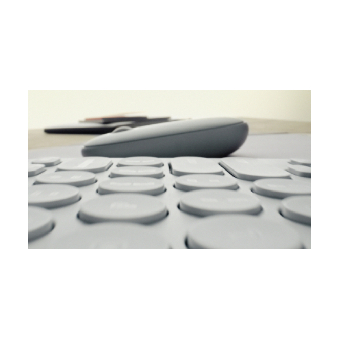 Logitech teclado Pebble Keys 2 K380s compacto y portátil Vista del teclado Logitech Pebble Keys 2 K380s, compacto y portátil, SKU 920-011829