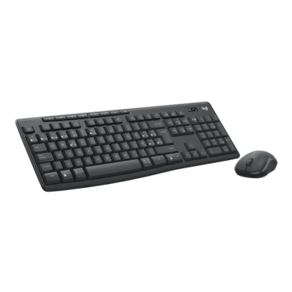 Teclado Logitech 920-012071 de oficina con ratón incluido, conexión Bluetooth y disposición QWERTY en español. Color grafito.