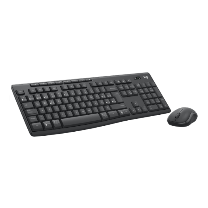 Logitech Teclado Bluetooth con Ratón Incluido para Oficina en Español Teclado Logitech 920-012071 de oficina con ratón incluido, conexión Bluetooth y disposición QWERTY en español. Color grafito.