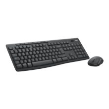 Teclado Logitech 920-012077 con ratón incluido, diseño QWERTY Internacional de EE.UU., color grafito, inalámbrico RF y Bluetooth.