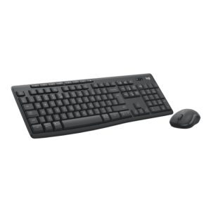 Teclado Logitech 920-012077 con ratón incluido, diseño QWERTY Internacional de EE.UU., color grafito, inalámbrico RF y Bluetooth.