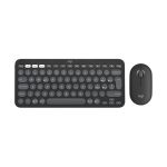 Teclado Logitech 920-012221 en grafito, configuración QWERTY italiano, inalámbrico por RF y Bluetooth, con ratón incluido.