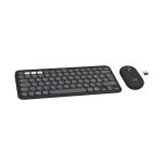 Teclado Logitech 920-012221 en grafito, configuración QWERTY italiano, inalámbrico por RF y Bluetooth, con ratón incluido.