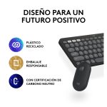 Logitech 920-012227 teclado RF Wireless + Bluetooth QWERTY Español Grafito con ratón incluido