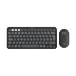 Imagen del teclado Logitech 920-012233 en color grafito, incluye ratón, compatible con RF Wireless y Bluetooth, configuración QWERTY, diseño inglés del Reino Unido