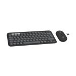 Teclado Logitech 920-012244 con ratón incluido, configuración QWERTY Internacional de EE.UU., conexión RF inalámbrica y Bluetooth, color grafito