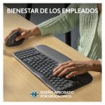 Logitech Wave Keys para negocios, teclado ergonómico inalámbrico con reposamanos acolchado, tecnología Logi Bolt y Bluetooth, compatible con Windows, Mac, Chrome y Linux. SKU: 920-012331