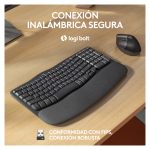 Logitech Wave Keys para negocios, teclado ergonómico inalámbrico con reposamanos acolchado, tecnología Logi Bolt y Bluetooth, compatible con Windows, Mac, Chrome y Linux. SKU: 920-012331