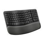 Logitech Wave Keys para negocios, teclado ergonómico inalámbrico con reposamanos acolchado, tecnología Logi Bolt y Bluetooth, compatible con Windows, Mac, Chrome y Linux. SKU: 920-012331