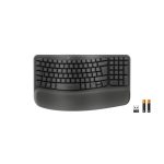 Teclado Logitech 920-012334 para oficina, conexión RF Wireless y Bluetooth, QWERTY Internacional de EE.UU. en color grafito.