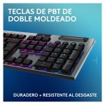 Teclado gaming inalámbrico de Logitech G, modelo G915 X LIGHTSPEED, con teclas de PBT doble moldeado, retroiluminación RGB, acabado de aluminio y layout ES, SKU 920-012677