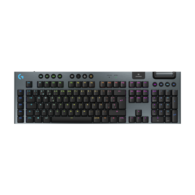 Logitech G Teclado para gaming inalámbrico de perfil bajo G915 X LIGHTSPEED, teclas de PBT de doble moldeado, teclas totalmente programables, retroiluminación RGB, elegante acabado en aluminio, interruptores táctiles marrones GL, PC/Mac, Layout ES 1 Logitech G teclado para gaming inalámbrico G915 X LIGHTSPEED