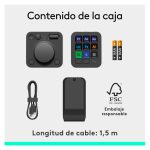 Imagen del Logitech MX Creative Console, un keypad programable con 9 teclas LCD personalizables y dial de control, SKU 920-012931. Ideal para diseño gráfico, edición de vídeo y fotografía.