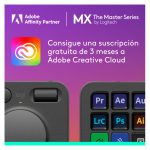 Imagen del Logitech MX Creative Console, un keypad programable con 9 teclas LCD personalizables y dial de control, SKU 920-012931. Ideal para diseño gráfico, edición de vídeo y fotografía.