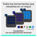 Imagen del Logitech MX Creative Console, un keypad programable con 9 teclas LCD personalizables y dial de control, SKU 920-012931. Ideal para diseño gráfico, edición de vídeo y fotografía.
