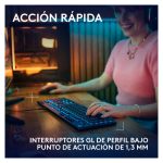 Logitech G Teclado mecánico para gaming con cable de perfil bajo G915 X, teclas de PBT de doble moldeado, programación completa, iluminación RGB, acabado en aluminio, interruptores táctiles marrones GL, PC/Mac, Layout ES. SKU: 920-012943