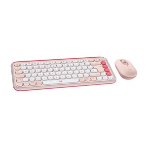Logitech POP ICON COMBO - Combinación de teclado y ratón Bluetooth rosado con teclas y botones programables, Easy-Switch hasta 3 dispositivos, SKU 920-013120
