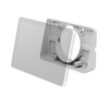 Logitech Tap Scheduler con montaje en ángulo, ideal para gestionar reservas de salas de conferencia y reuniones. SKU 952-000127.