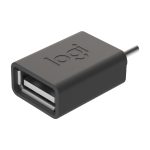 Logitech cambiador de género para cable USB C a USB A en color grafito, SKU 956-000005