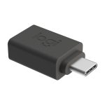 Logitech cambiador de género para cable USB C a USB A en color grafito, SKU 956-000005