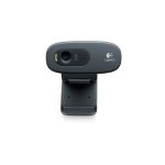 Cámara web Logitech HD Webcam C270 con resolución de 1280 x 720 píxeles, 3 megapíxeles, conectividad USB 2.0 en color negro y gris. SKU: 960-000582