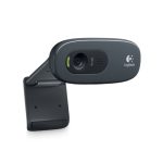 Cámara web Logitech HD Webcam C270 con resolución de 1280 x 720 píxeles, 3 megapíxeles, conectividad USB 2.0 en color negro y gris. SKU: 960-000582