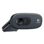 Cámara web Logitech HD Webcam C270 con resolución de 1280 x 720 píxeles, 3 megapíxeles, conectividad USB 2.0 en color negro y gris. SKU: 960-000582