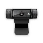 Logitech HD Pro Webcam C920, cámara web con resolución de 1920 x 1080 pixeles, conexión USB 2.0 en color negro. SKU 960-000767