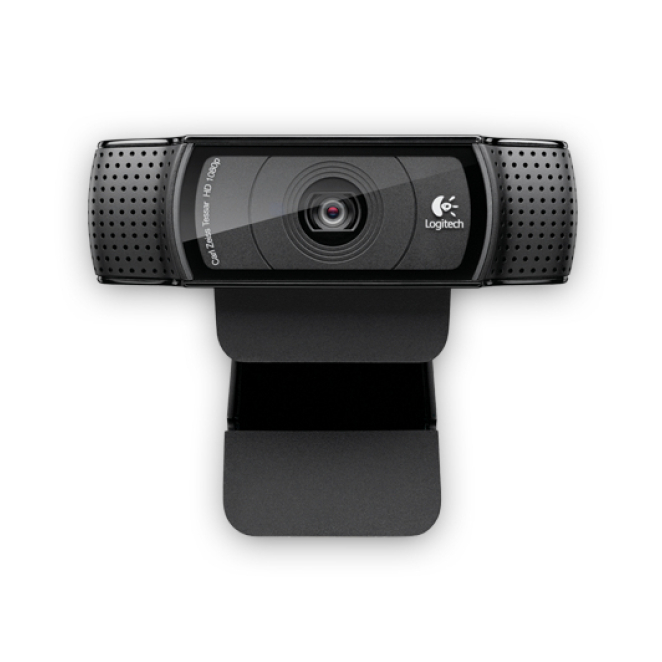 Logitech HD Pro Webcam C920 con video Full HD 1080p Logitech HD Pro Webcam C920, cámara web con resolución de 1920 x 1080 pixeles, conexión USB 2.0 en color negro. SKU 960-000767