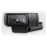 Logitech HD Pro Webcam C920, cámara web con resolución de 1920 x 1080 pixeles, conexión USB 2.0 en color negro. SKU 960-000767